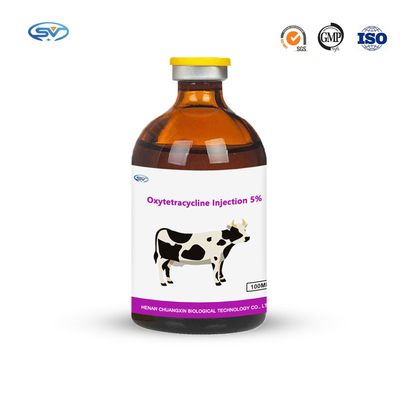 पशु चिकित्सा इंजेक्शन योग्य दवाएं ऑक्सीटेट्रासाइक्लिन हाइड्रोक्लोराइड इंजेक्शन एंटी रेस्पिरेटरी ऑक्सीटेट्रासाइक्लिन इंजेक्शन 5%
