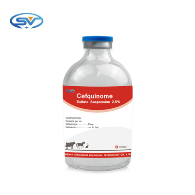 Cefquinome सल्फेट 2.5% निलंबन पशु बछड़ों के लिए पशु चिकित्सा इंजेक्शन योग्य दवाएं भेड़ घोड़े कुत्ते बिल्लियों