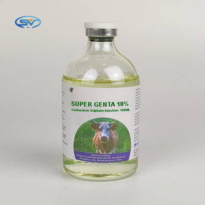 कई बैक्टीरिया को मारने के लिए उच्च गुणवत्ता वाली पशु चिकित्सा इंजेक्टेबल दवाएं जेंटामाइसिन सल्फेट 10%